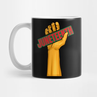 Raised Hand Raise Your Fist Freedom Day Logo Juneteenth Mug